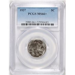 1937 BUFFALO NICKEL, PCGS MS-66+