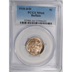 1938-D/D BUFFALO NICKEL PCGS MS-66