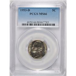 1953-D JEFFERSON NICKEL PCGS MS-66