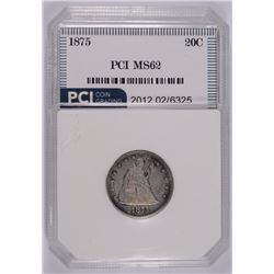 1875 20 CENT PIECE, PCI CHOICE BU