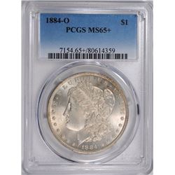1884-O MORGAN SILVER DOLLAR, PCGS MS-65+  WHITE
