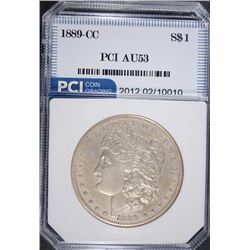 1889-CC MORGAN SILVER DOLLAR PCI  AU