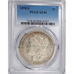 1892-S MORGAN SILVER DOLLAR, PCGS XF-40   SEMI-KEY