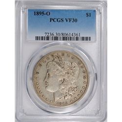 1895-O MORGAN SILVER DOLLAR, PCGS VF-30  KEY COIN!