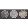 Image 1 : 3 - AU PEACE DOLLARS; 1922, 1922-D & 1923-S