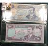 Image 1 : (2) Different Iraq Bank Notes, Saddam Hussein era. 1994-95, both Crisp Unc.