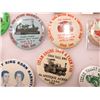 Image 2 : 12" x 16" Glass frame full of Souvenir Pin-backs dating back to 1959 or earlier. Cedar Valley Engine