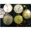 Image 2 : Ultra Open Face 12 size Pocket Watch, 7 jewels, parts only; Watch Key; Button Leather Watch Chain; N