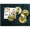 Image 2 : Watch Collectors Gems: Pair of Cuff Links with Watch Movement heads; Broach with watch movement head