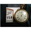 Image 2 : Addison Open Face Pocket Watch with heavily engraved floral design Gold-filled case. I can't seem to