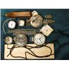 Image 2 : Corded Necklace with Gold-filled attachments with loop to attach to watch; Antique Wristwatch with m
