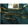 Image 2 : 14.5" Antique Square link Watch Chain. Double Clip ends. Appears to be Gold-filled.
