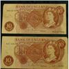 Image 1 : (2) (1960-70) Bank of England Ten Shilling Notes, F. Pick # 130.