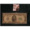 Image 1 : Series 1934A $5 Federal Reserve Note, VF+. Obv. Macro plate H46, rev. 1640.