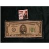 Image 1 : Series 1934A $5 Federal Reserve Note, VF+. Obv. Macro plate L50, rev. 1614.