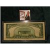 Image 2 : Series 1934A $5 Federal Reserve Note, EF+. Obv. Macro plate L62, rev. 1683.