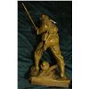 Image 2 : Hollow Bronze of a World War I French Infantryman with Bolt Action Rifle. He is stepping over an exp