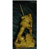 Image 2 : Hollow Bronze of a Civil War Infantryman with a Percussion Blackpowder Rifle. Part of fence and guns