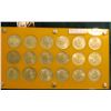 Image 1 : 1920-45 Complete Set of Mexico .720 fine Silver One Peso Coins in a Capital style lucite holder. (18