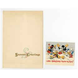 Disney Studio Christmas Card for 1937