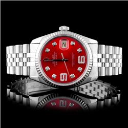 Rolex SS DateJust Diamond Wristwatch
