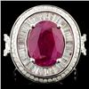 Image 1 : 18K Gold 4.35ct Ruby & 1.81ctw Diamond Ring