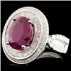 Image 2 : 18K Gold 4.35ct Ruby & 1.81ctw Diamond Ring