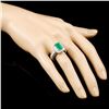 Image 3 : 14K Gold 2.38ct Emerald & 1.51ctw Diamond Ring