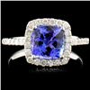 Image 1 : 14K Gold 1.61ct Tanzanite & 0.42ctw Diamond Ring