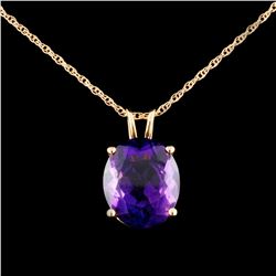 14K Gold 5.10ct Amethyst Pendant