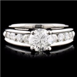 Solid Platinum 0.98ctw Diamond Ring