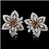 Image 1 : 18K White Gold 5.54ctw Fancy Color Diamond Earring