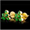 Image 2 : 18K Yellow Gold 3.00ctw Emerald Earrings