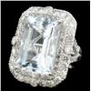 Image 1 : 18K Gold 14.54ct Aquamarine & 2.71ct Diamond Ring