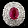 Image 1 : 18K Rose Gold 2.23ct Ruby & 2.56ct Diamond Ring