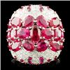 Image 1 : 18K Gold 9.38ct Ruby & 0.88ctw Diamond Ring