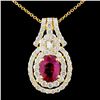 Image 1 : 18K Gold 1.44ctw Ruby & 1.24ctw Diamond Pendant