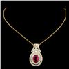 Image 2 : 18K Gold 1.44ctw Ruby & 1.24ctw Diamond Pendant