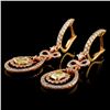 Image 2 : 18K Rose Gold 1.48ctw Fancy Color Diamond Earrings