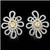 Image 1 : 18K White Gold 1.46ctw Fancy Color Diamond Earring