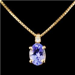 14K Gold 1.17ct Tanzanite & 0.03ctw Diamond Pendan