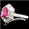 Image 2 : 18K Gold 1.12ct Ruby & 0.44ctw Diamond Ring