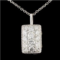 14K Gold 0.89ctw Diamond Pendant