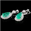 Image 2 : 18K Gold 10.06ctw Emerald & 2.34ctw Diamond Earrin