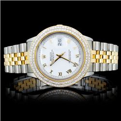 Rolex YG/SS DateJust Men's Diamond Wristwatch