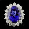 Image 1 : 14K W Gold 12.16ct Tanzanite & 3.05ct Diamond Ring