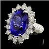 Image 2 : 14K W Gold 12.16ct Tanzanite & 3.05ct Diamond Ring