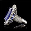 Image 3 : 14K W Gold 12.16ct Tanzanite & 3.05ct Diamond Ring