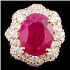 Image 1 : *GIA 18K Gold 5.67ct Ruby & 2.08ctw Diamond Ring