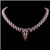 Image 1 : 14K Gold 26.96ct Ruby & 3.40ctw Diamond Necklace